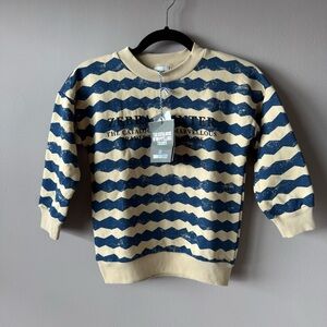 Bobo Choses NWT Zebra Painter Striped Crew Neck Sweatshirt Size 10-11 Years